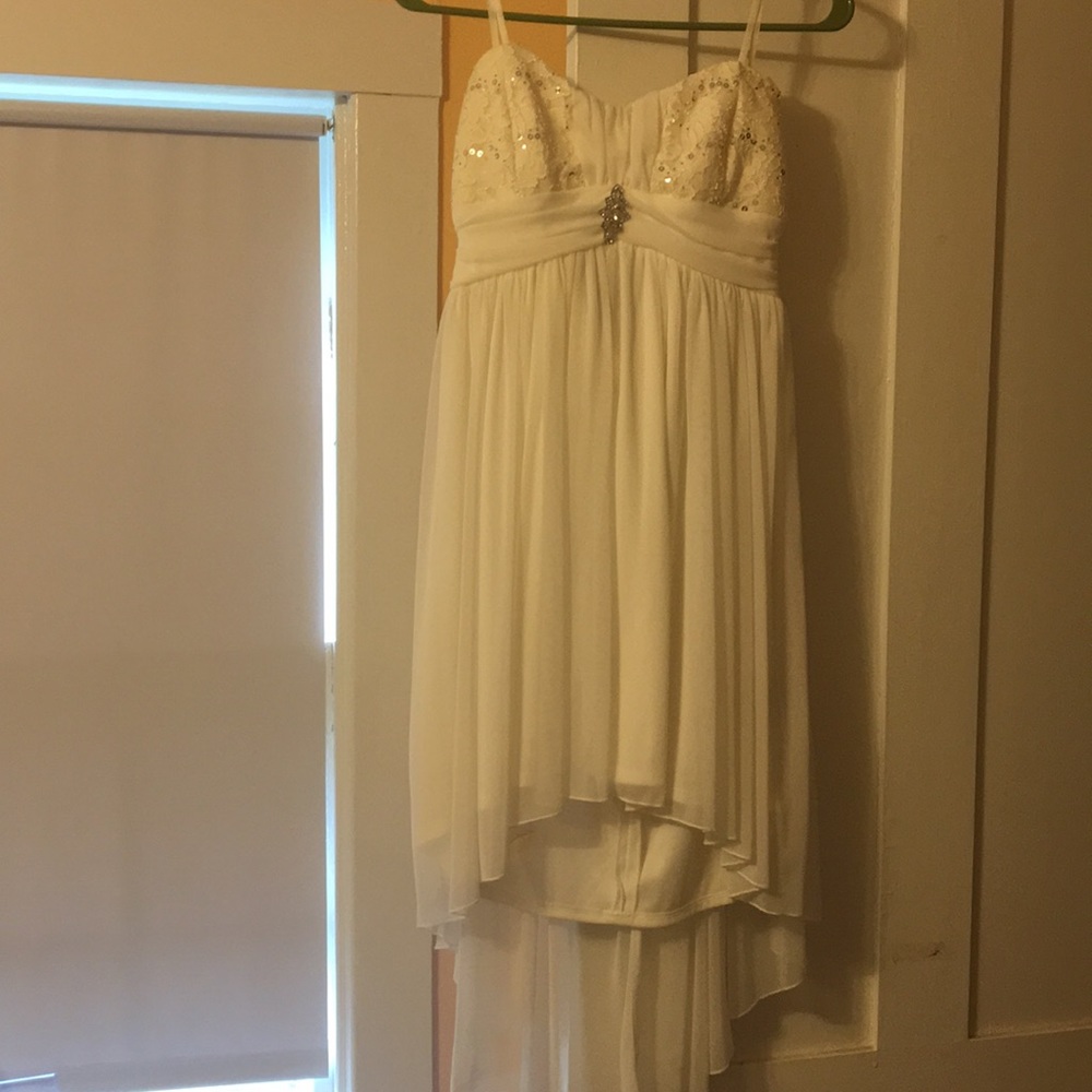 Beautiful White High Low Fancy Dress